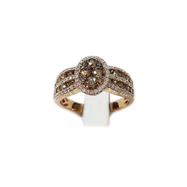 women’s luxury platinum engagement rings-14k Rose Gold Brown Diamond Ring