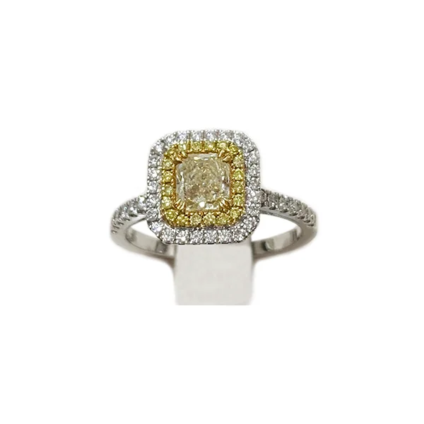 women’s diamond engagement rings-18k Two Tone Yellow Diamond Ring