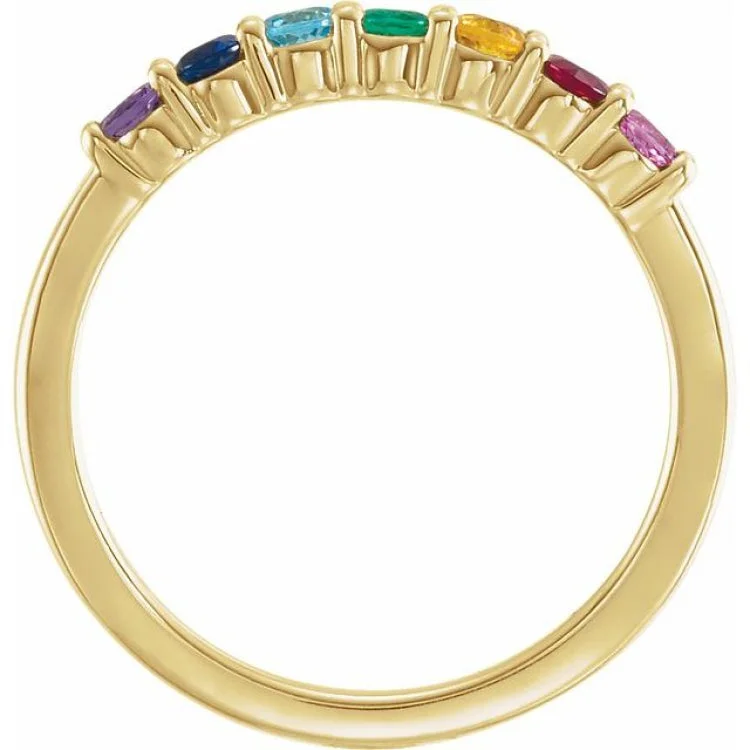 women’s classy rings-14K Yellow Natural Multi-Gemstone Anniversary Band