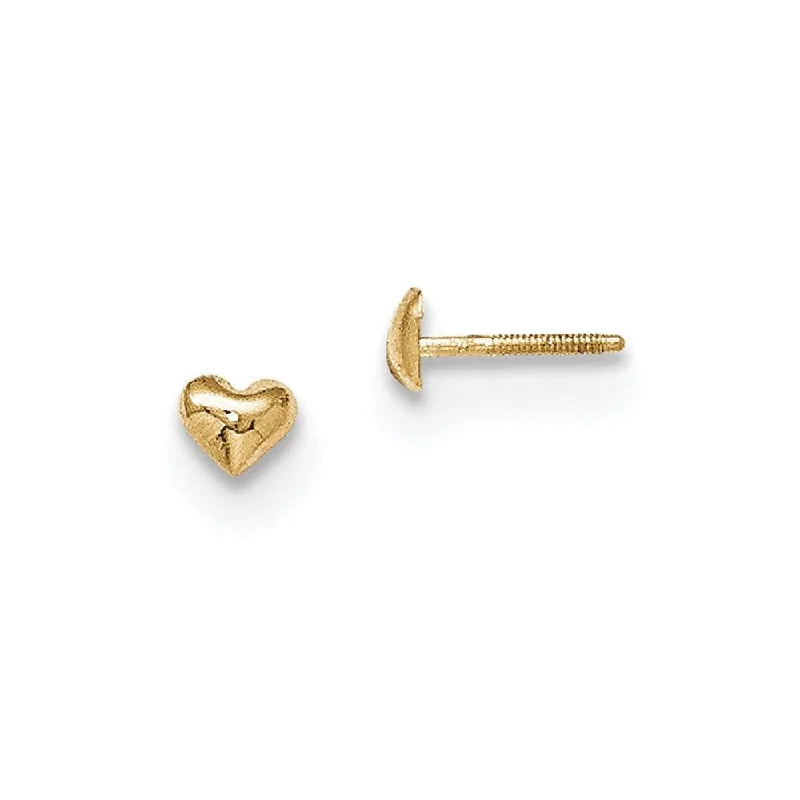 women’s sterling silver studs-Madi K Kid's 14k  Heart Post Earrings