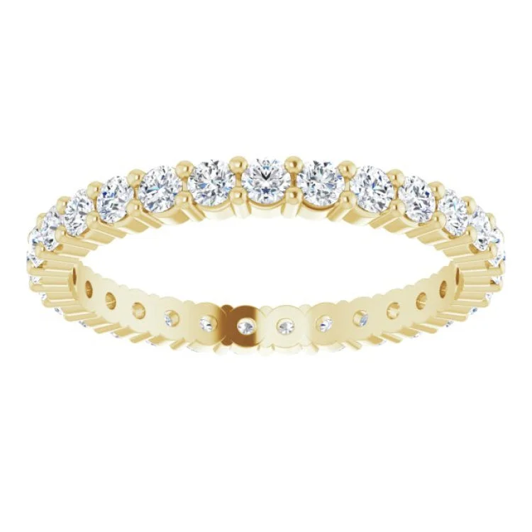 women’s chic rings-14K Yellow 1 CTW Lab-Grown Diamond Eternity Band Size 6.5