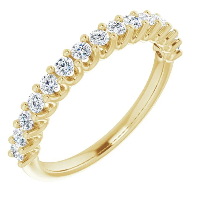 women’s cushion cut rings-14K Yellow 1/2 CTW Lab-Grown Diamond Anniversary Band