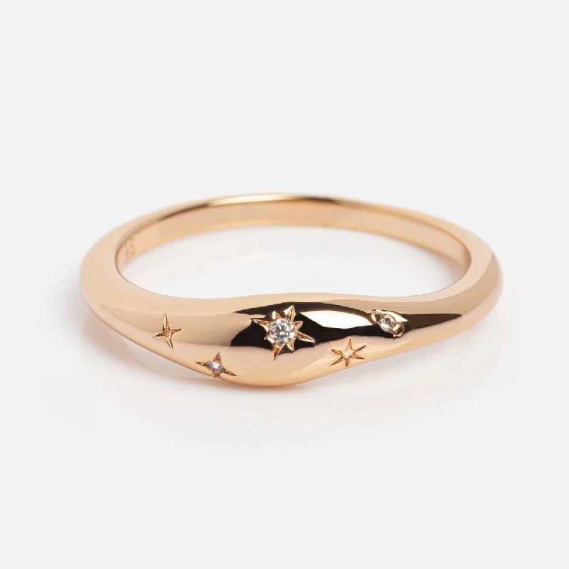 women’s wedding bands for women-Cosmic Dome Ring