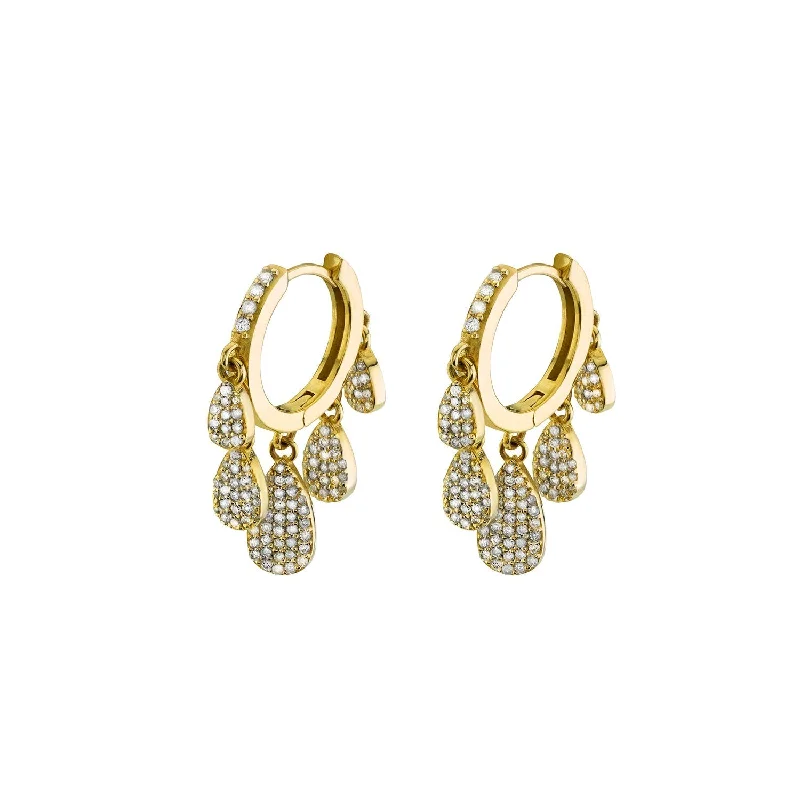 women’s sparkling earrings-14k Five Drop Shaker Diamond Earrings  EG000159