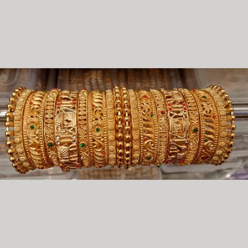 women’s wedding bangles-Pooja Bangles Pota Stone Bangles