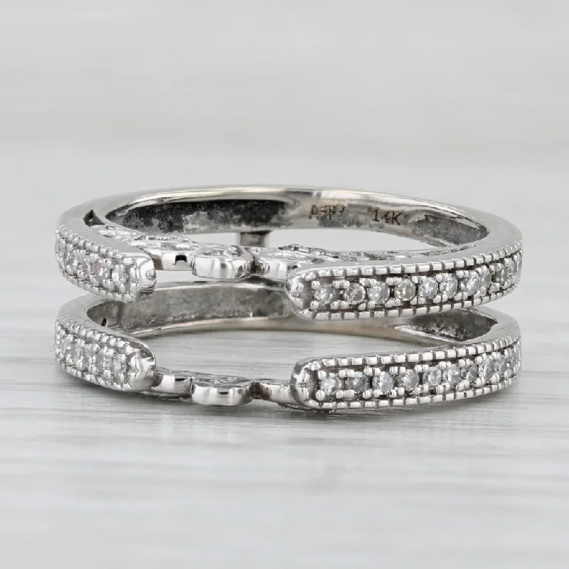 women’s vintage engagement rings-0.25ctw Diamond Ring Jacket Wedding Band Bridal Enhancer Wrap Size 7