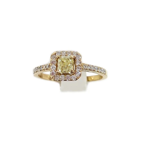 women’s engagement rings with pave diamonds-14k Yellow Gold Yellow Diamond Ring