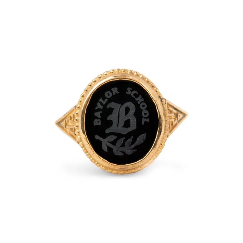 women’s custom rings-Baylor Onyx Class Ring