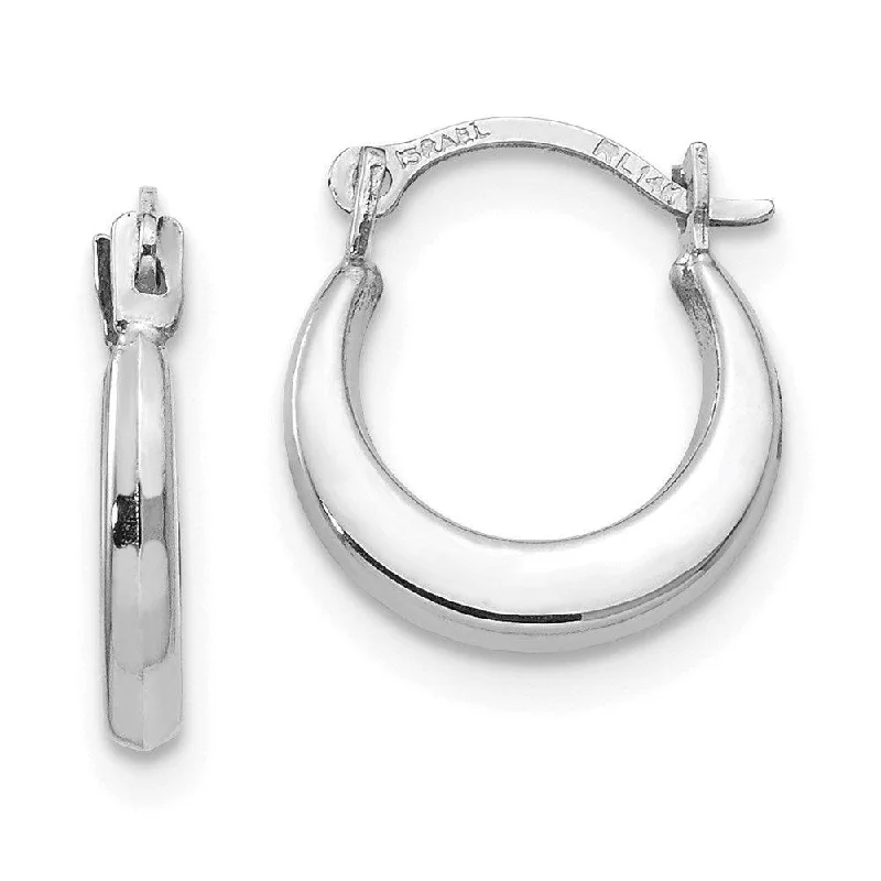 women’s ear cuffs-Madi K Kid's 14k White Gold  1.70mm Hoop Earrings