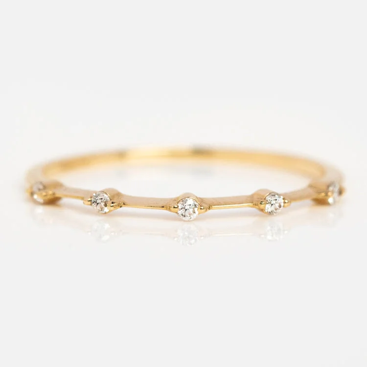 women’s gold rings-14k Diamond Constellation Band