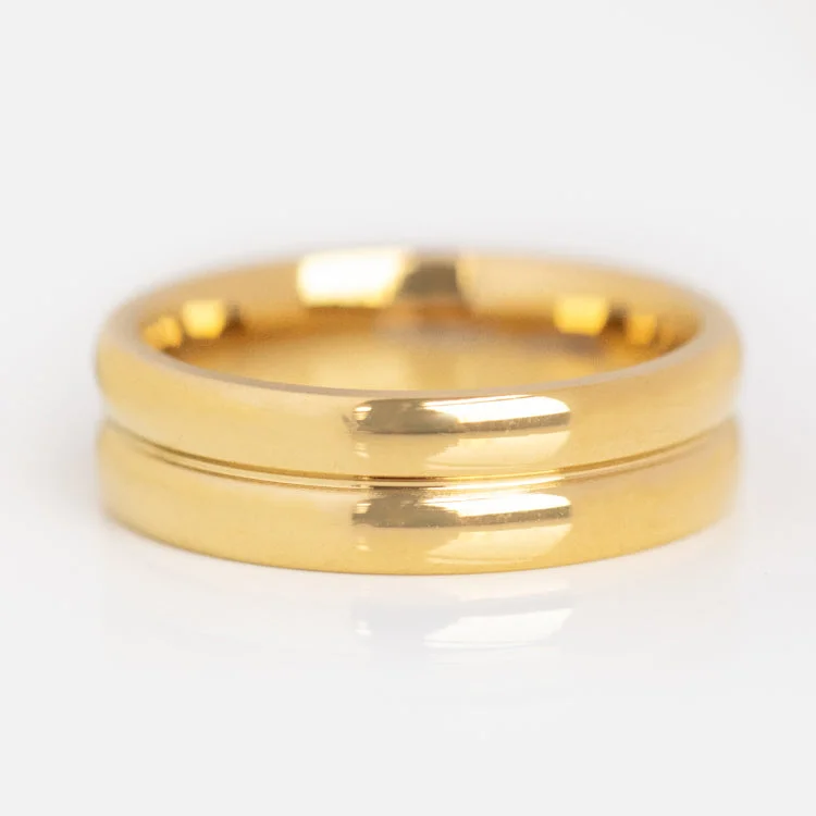 women’s yellow gold rings-Marilou Cigar Band Ring