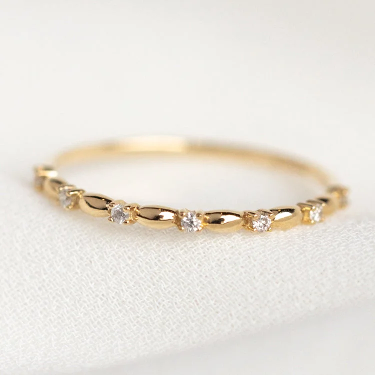 women’s stackable rings-14k Delicate Diamond Celebration Band