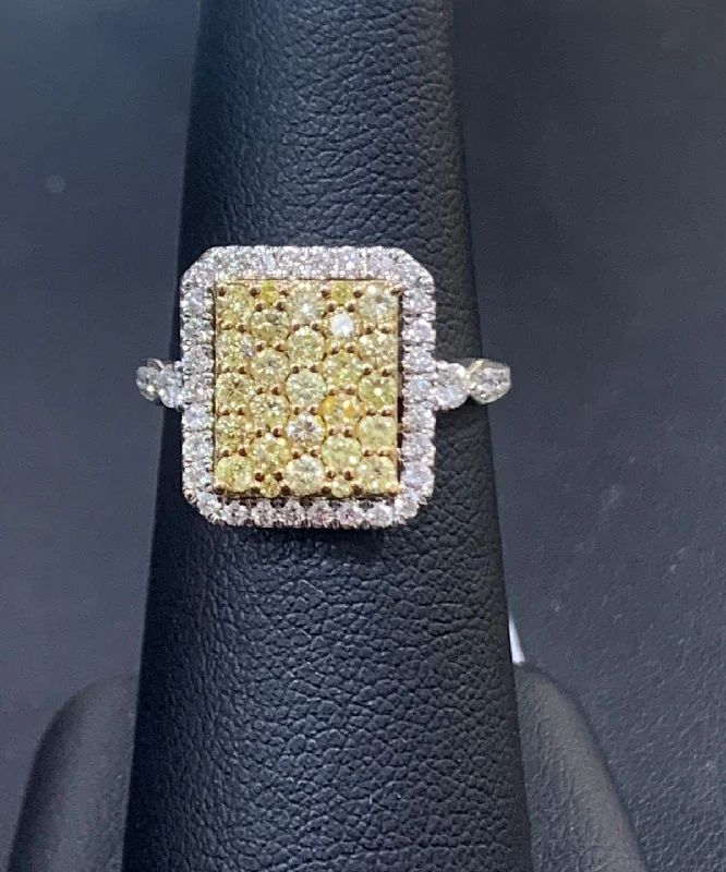 women’s square diamond engagement rings-14K Gold Yellow Diamond Ring