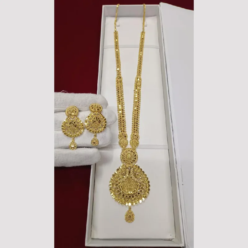 women’s bridal pendant necklaces-Pari Art Jewellery Forming Long Necklace Set