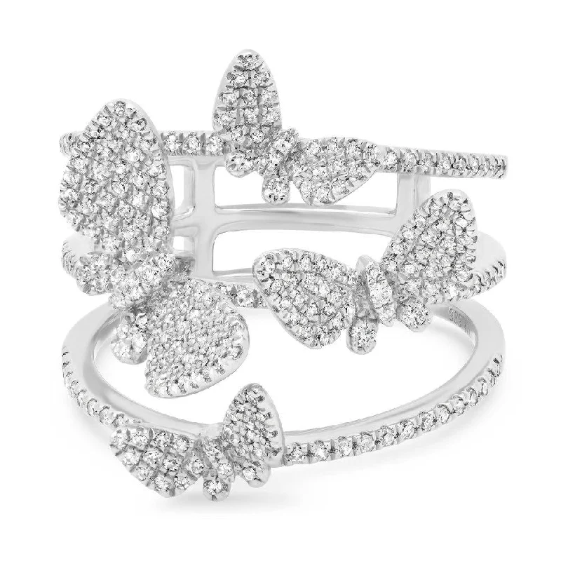 women’s solitaire engagement rings-BUTTERFLIES DIAMOND RING, WHITE GOLD