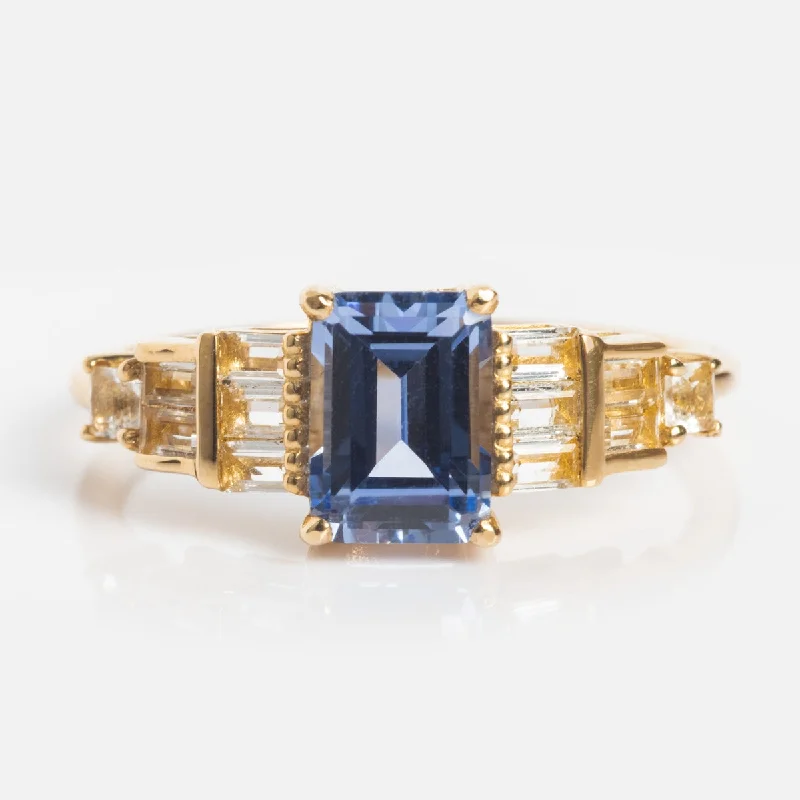 women’s pearl rings-Solid Gold 2024 December Capsule Vintage Inspired Tanzanite Statement Ring