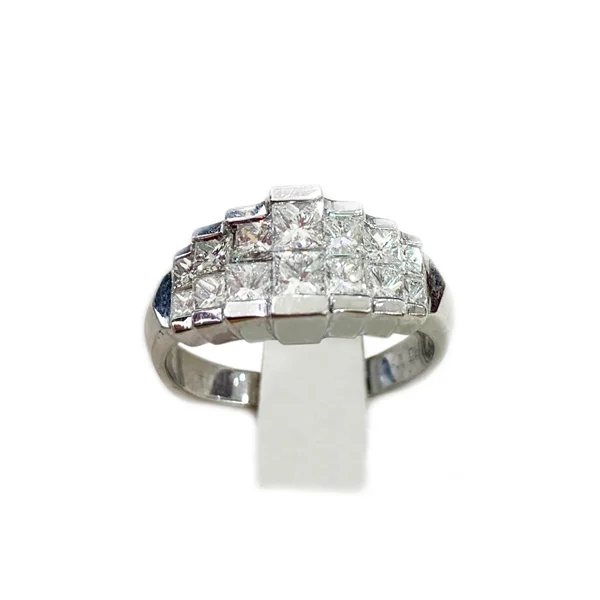 women’s stacked engagement rings-14k White Gold Diamond Ring