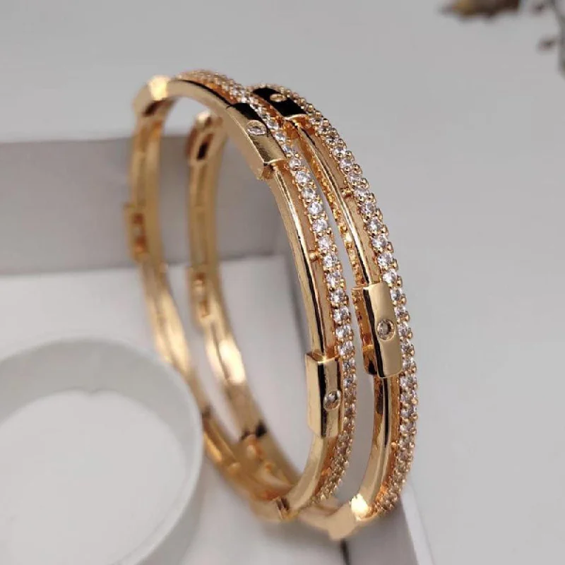 women’s chunky bracelets-Aamrapali Gold Plated Austrian Stone Bangle