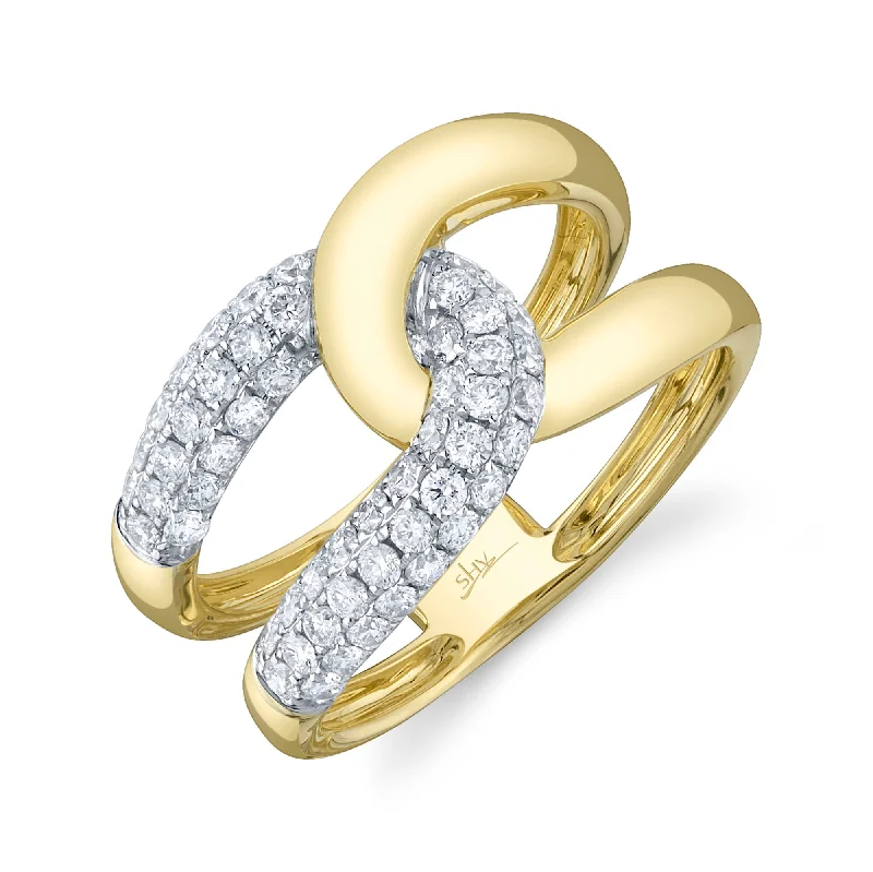 women’s silver wedding rings-14kt. Yellow Gold Lady's Ring with 0.71ct TW Dia Pave