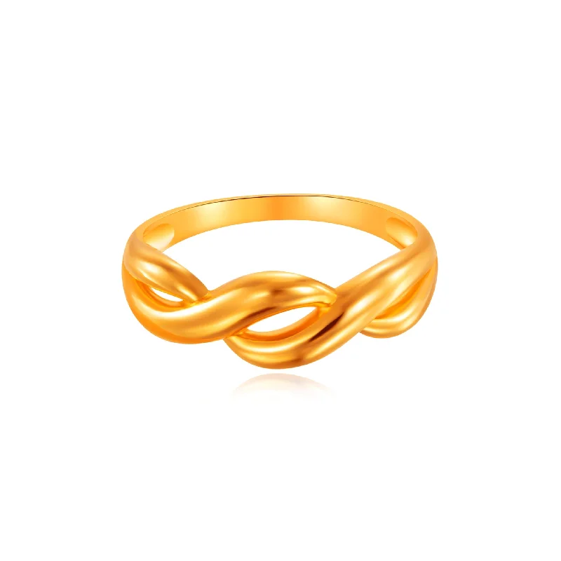 women’s geometric rings-916 Gold Entwined Splendor Ring