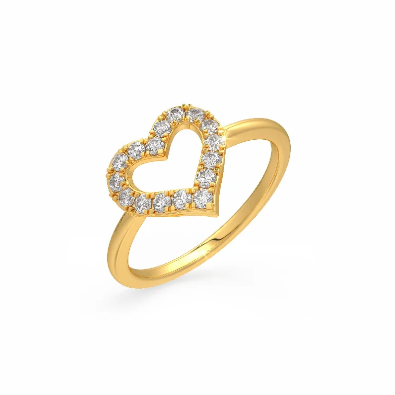 women’s minimalist rings-Precious Hearts Ring