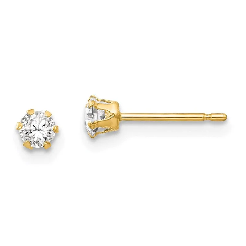 women’s luxury earrings-Madi K Kid's 14k  CZ Stud Post Earrings