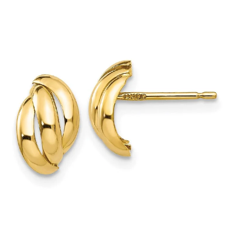 women’s teardrop earrings-14k Polished Fancy Post Earrings