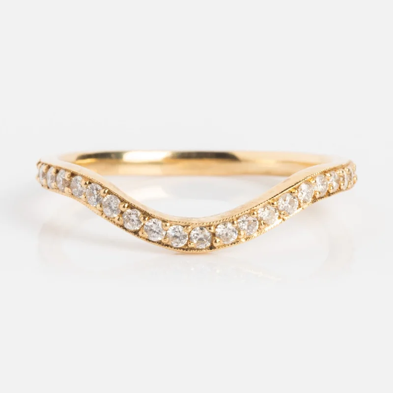 women’s vintage diamond rings-14k Low Tide Curved Band with Diamonds