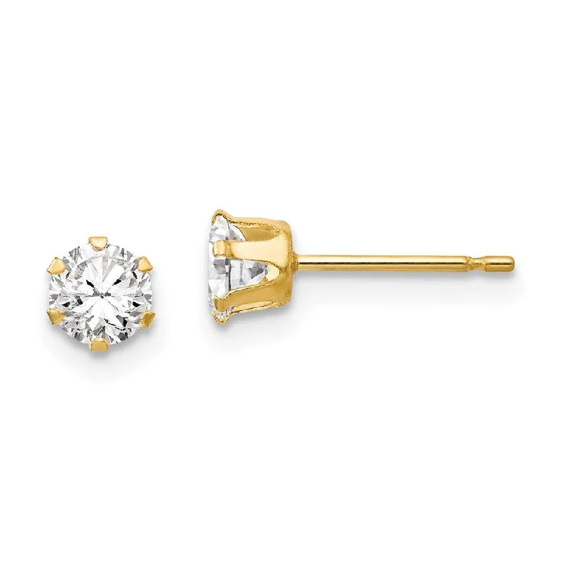 women’s trendy earrings-Madi K Kid's 14k  CZ Stud Post Earrings