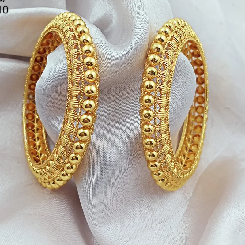 women’s adjustable bangles-Manisha Jewellery Gold Plated Bangles Set