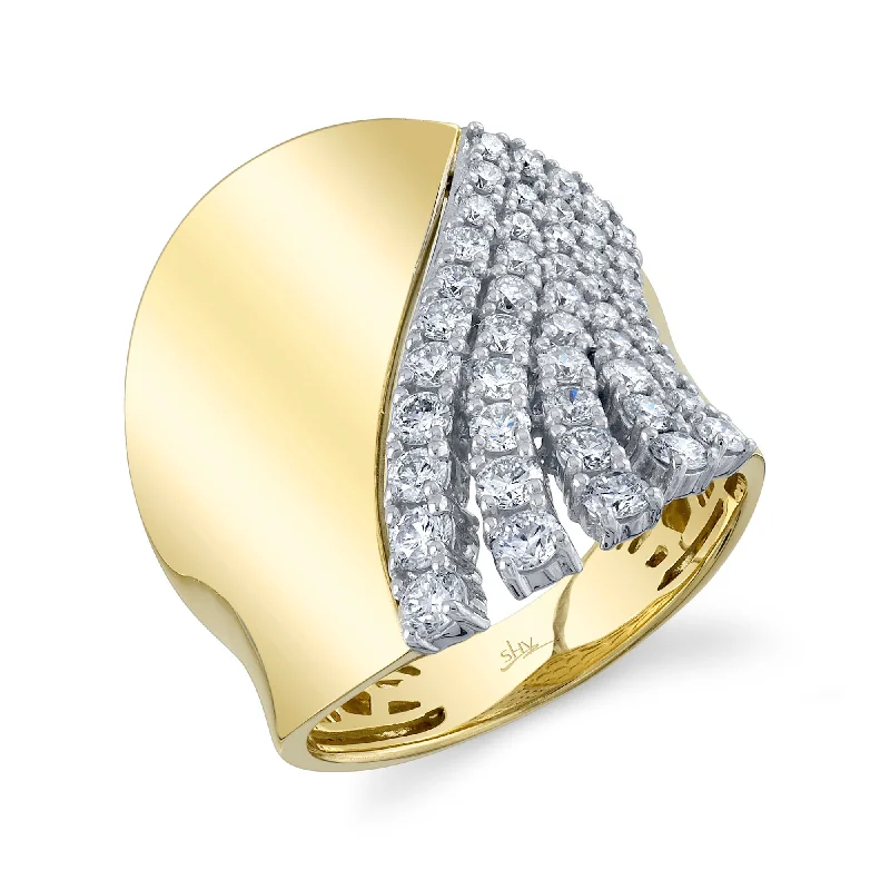 women’s wedding sets-14kt. Yellow Gold & White gold Lady's Ring with 1.18ct Diamond Pave