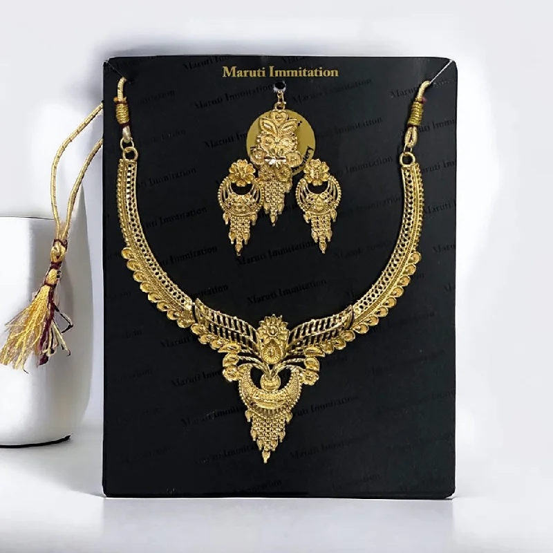 women’s long necklaces-Maruti Immitation Gold Plated Necklace Set