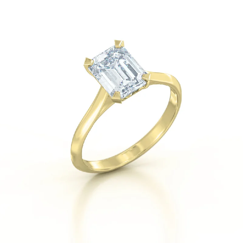 women’s solitaire engagement rings-14K YELLOW GOLD LAB GROWN DIAMOND RING