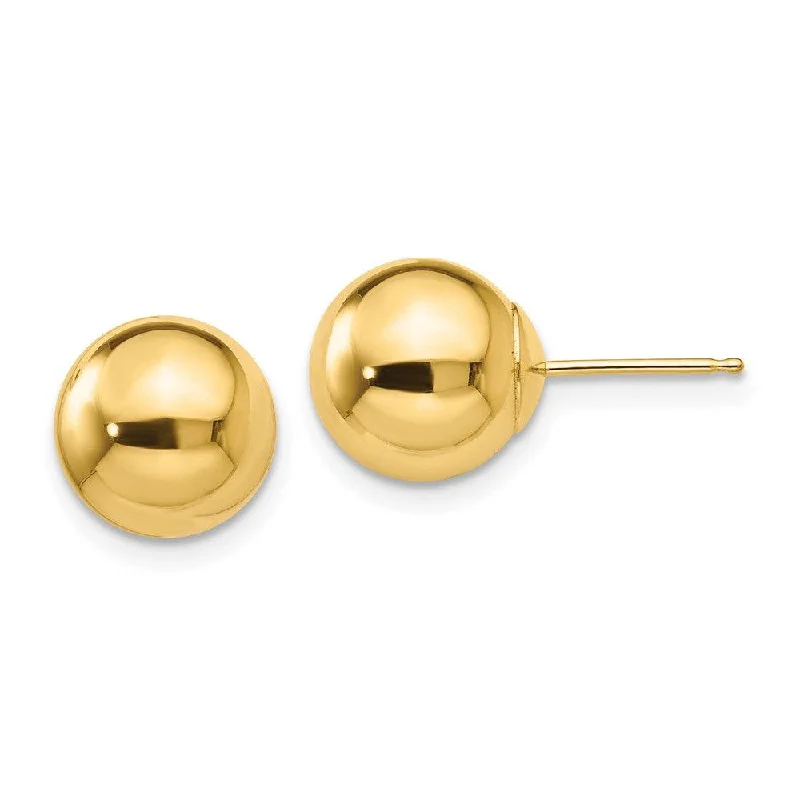 women’s boho earrings-14k Polished 9.0mm Ball Post Earrings