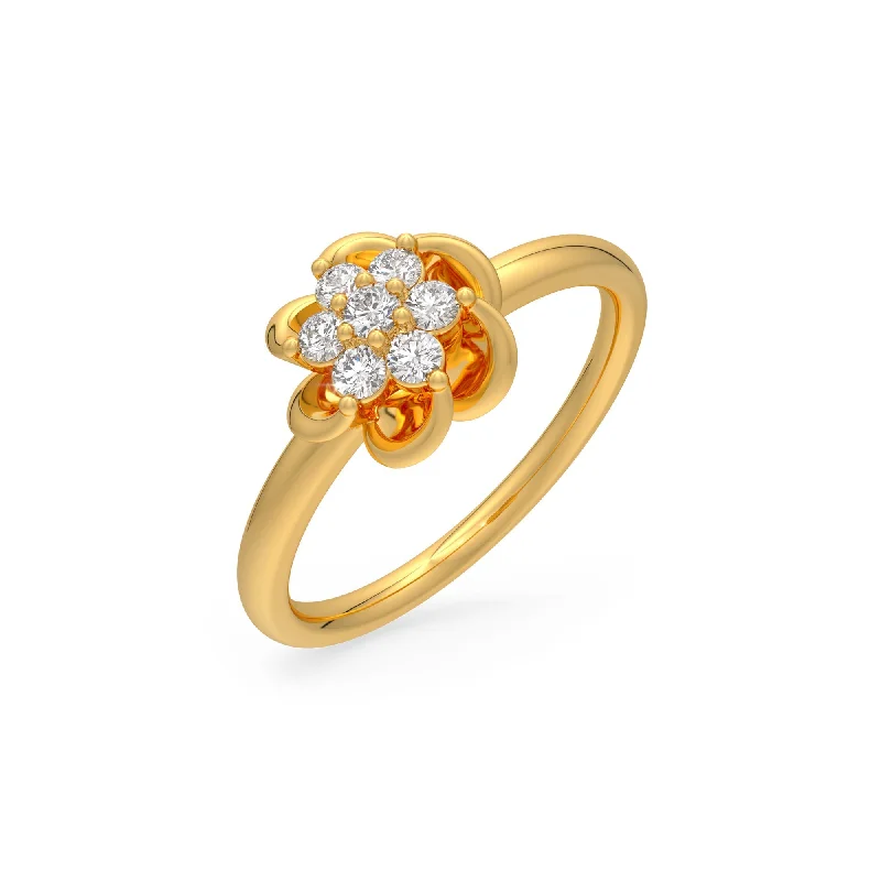 women’s three-stone rings-Flora Beauty Ring