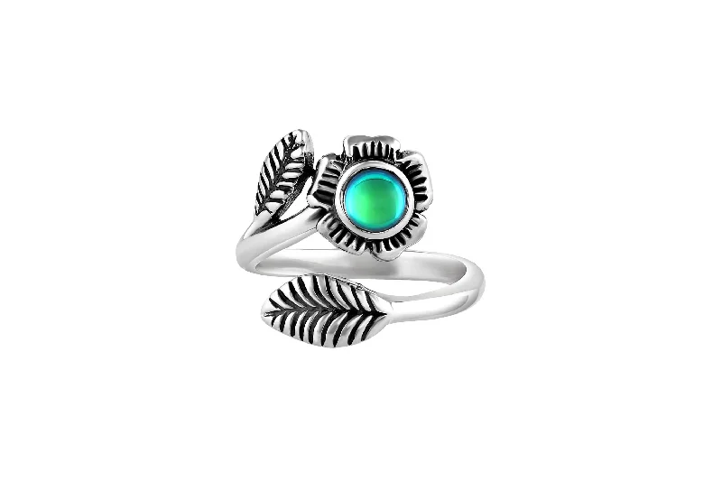 women’s luxury rings-Sterling Silver Flower Ring