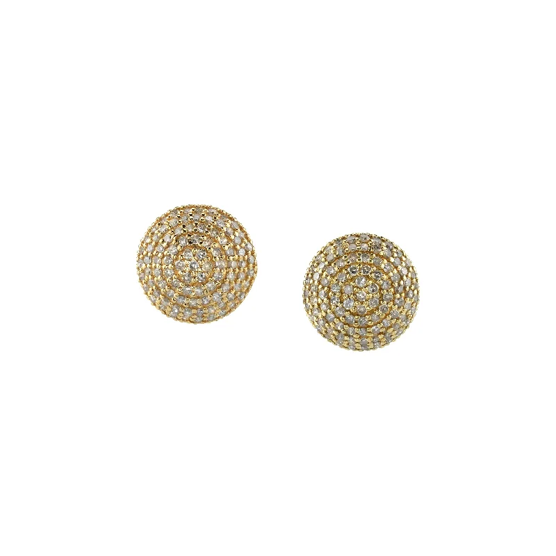 women’s trendy hoop earrings-14K Gold Domed Stud Earrings EG000123