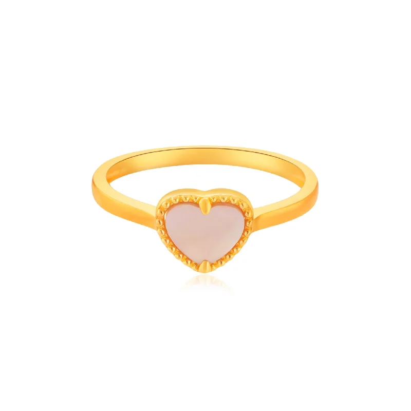 women’s vintage gold rings-916 Gold Pearlescent Love Ring