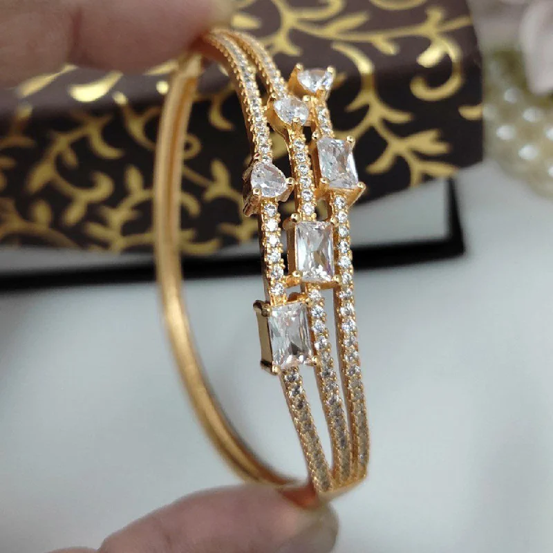 women’s minimalist bracelets-Aamrapali Gold Plated American Diamond Bangle