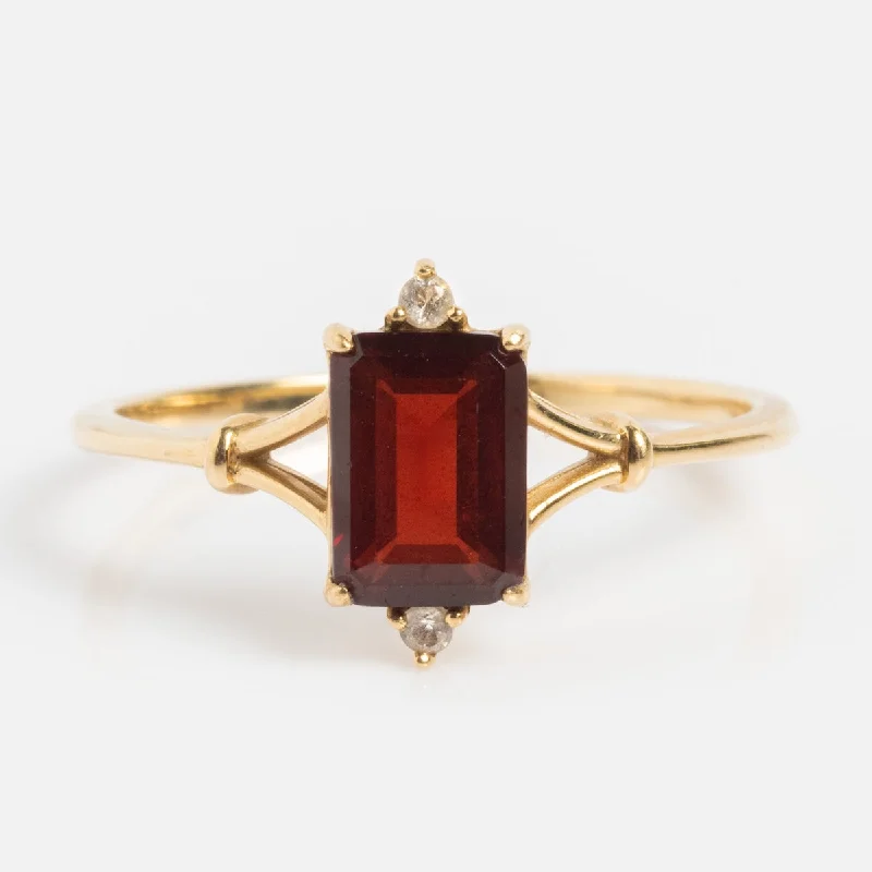 women’s promise rings-Solid Gold 2025 January Capsule Classic Garnet Statement Ring