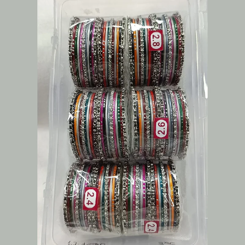 women’s birthstone bangles-Pratima Jewellery Mart Oxidised Multi Color Bangles Set