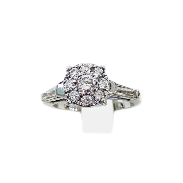 women’s engagement rings with colored gemstones-14k White Gold Diamond Ring