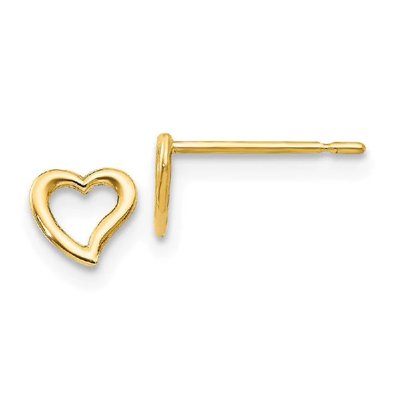 women’s luxury earrings-Madi K Kid's 14k   Heart Post Earrings