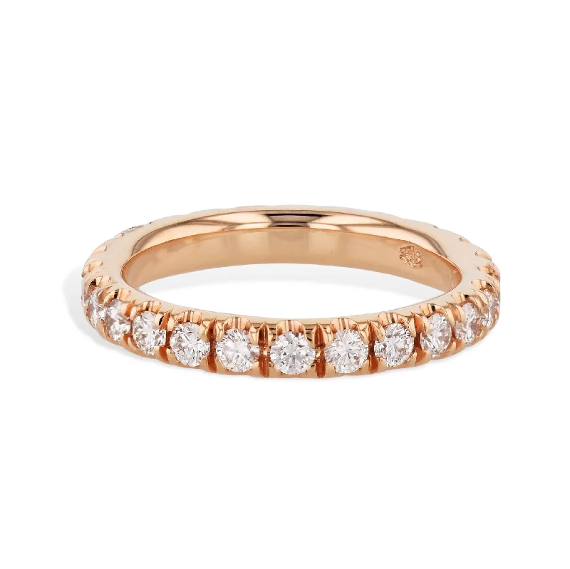 women’s yellow gold rings-Rose Gold Diamond Eternity Band Ring