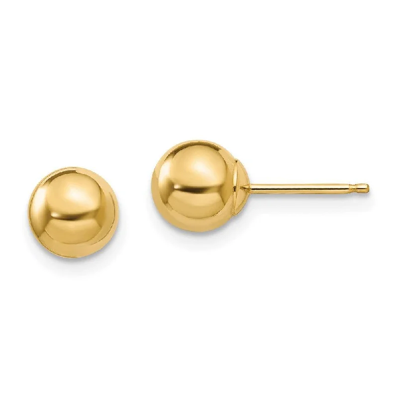 women’s pink gold earrings-Madi K Kid's 14k  Polished 6mm Ball Post Earrings