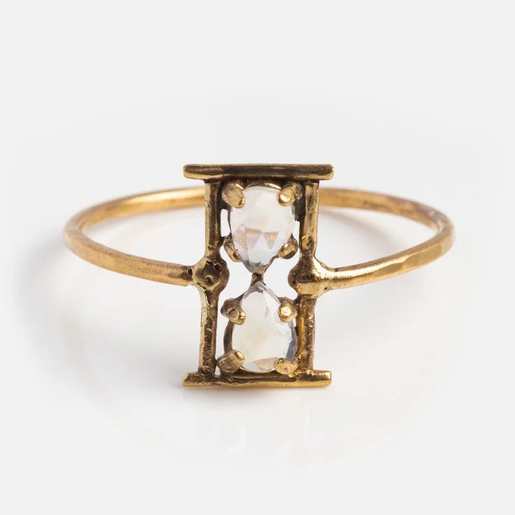 women’s fancy diamond rings-Amulet Hourglass Ring