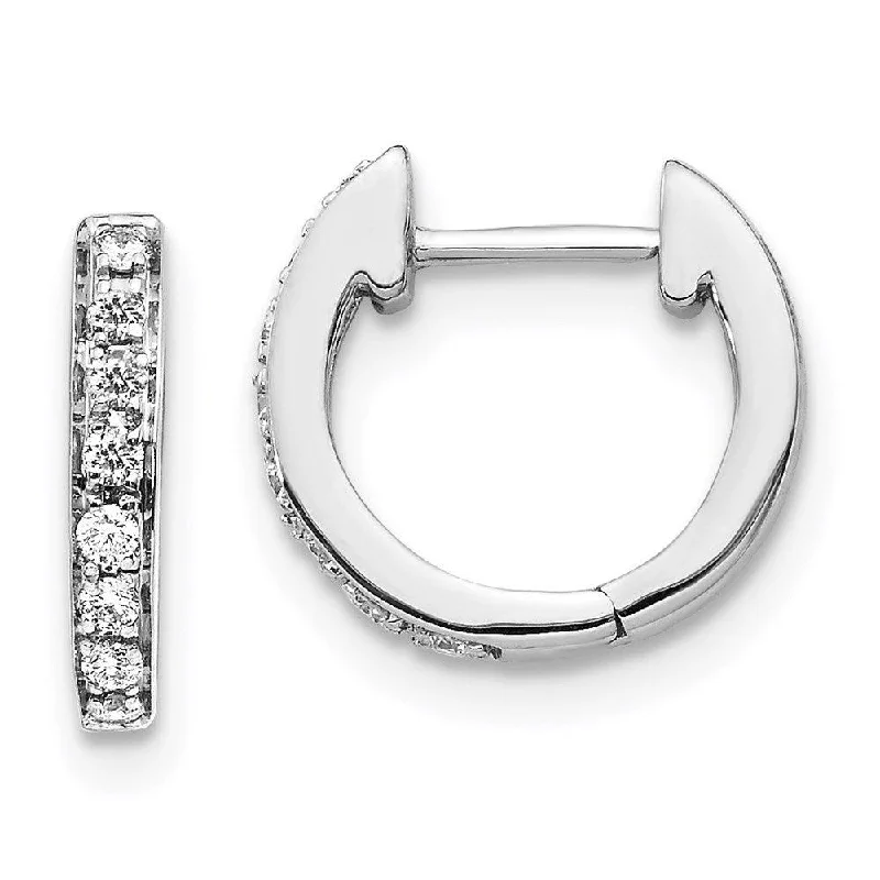 women’s elegant earrings-14k White Gold Diamond Earrings