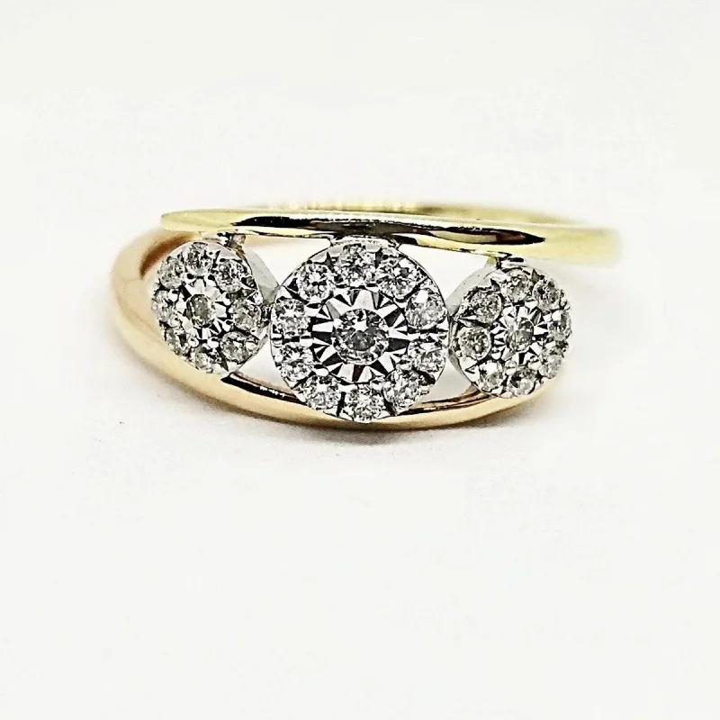 women’s custom engagement rings-White and Rose Gold Fancy Diamond Ring