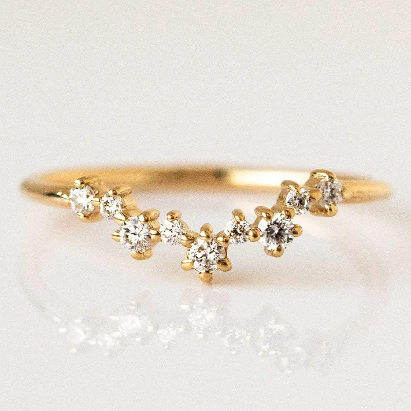 women’s chic rings-Aster Diamond Cluster Band