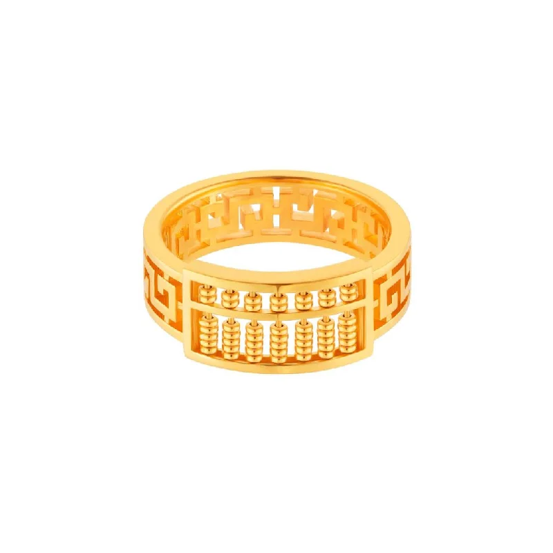 women’s yellow gold rings-916 Gold Prosperity Abacus Ring